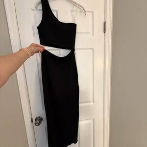 Lulu's Chic Black One-Shoulder Dress